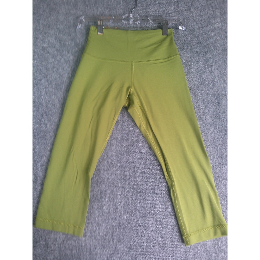 Lululemon Align High-Rise Crop Capri Wasabi Green Nulu Leggings Yoga Size 4